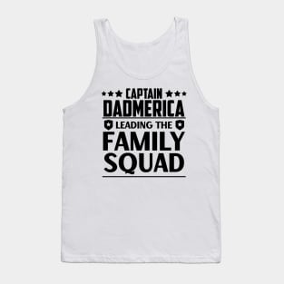 Father's Day Gift Captain Dadmerica Leading The Family Squad Daddy Birthday Tank Top